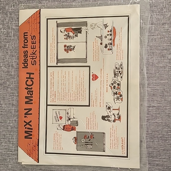 Vintage Stik-ees Holiday Window Decals Clings New in package EEE- Mr Bones - Picture 3 of 3